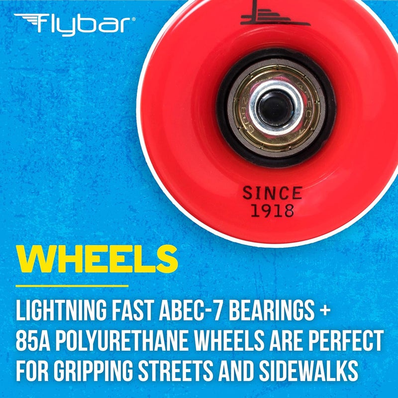 Flybar 22 Inch Kids Skateboard – Mini Cruiser Skateboards for Kids Ages 6-12, Outdoor Toys, Lightweight, Durable, Non-Slip Deck, ABEC-7 Bearings, Holds up to 175 lbs - Image 4